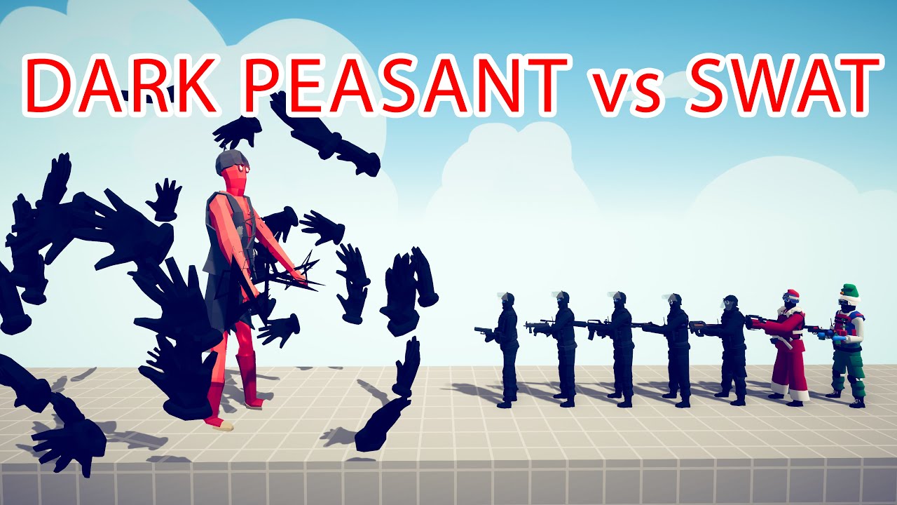 DARK PEASANT vs SWAT Team - Totally Accurate Battle Simulator TABS