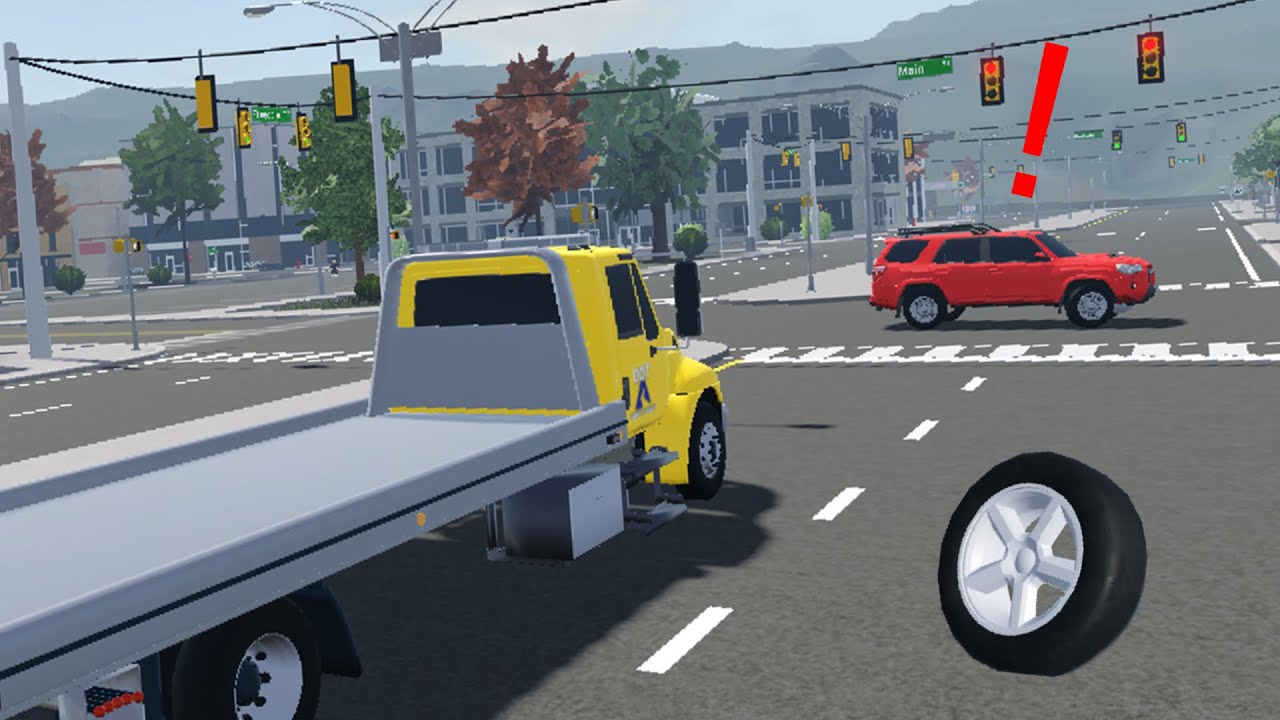 Speeding in a tow truck in Roblox liberty county, again