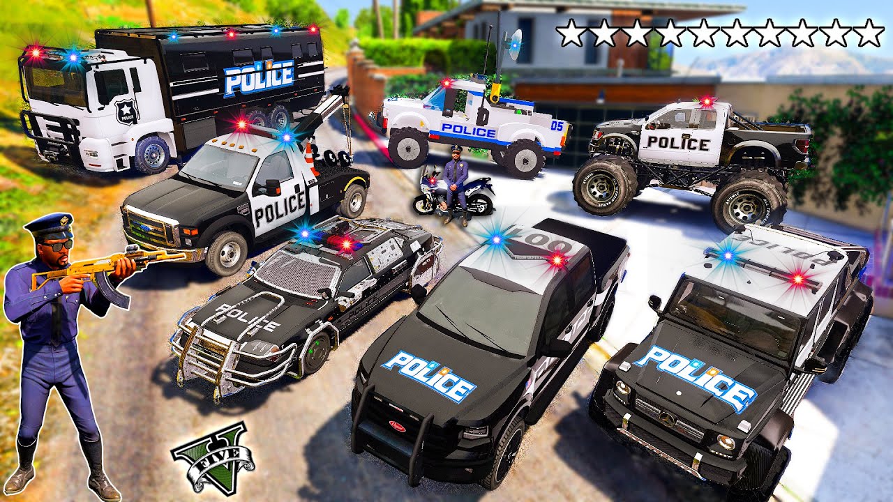 GTA 5 - Stealing HEAVY POLICE VEHICLES with Franklin! (Real Life Vehicles #63)