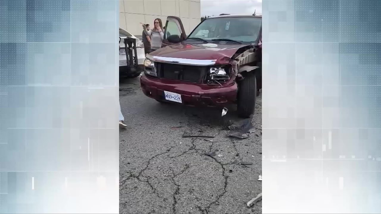 Driver hits post, three vehicles in Port Alberni parking lot