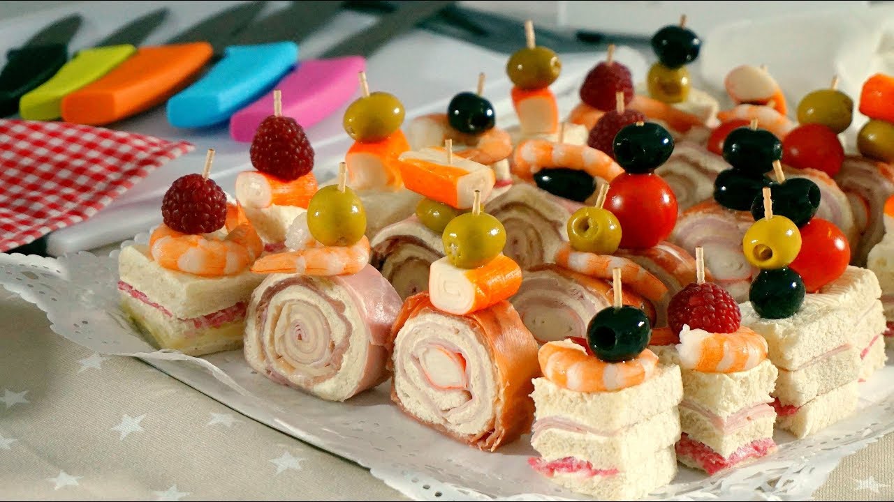 Canapés fáciles y rápidos con pan de molde.