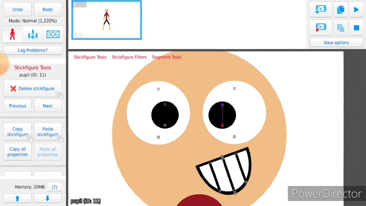 How to make faces in stick nodes.