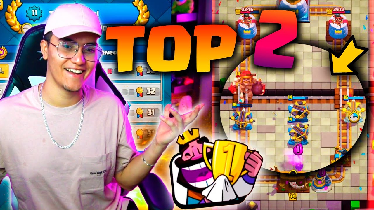 ¡TOP 2 EN TORNEO MUNDIAL Y *PLANTO 4 BALLESTAS*! Mazo Clash Royale - YoSoyRick