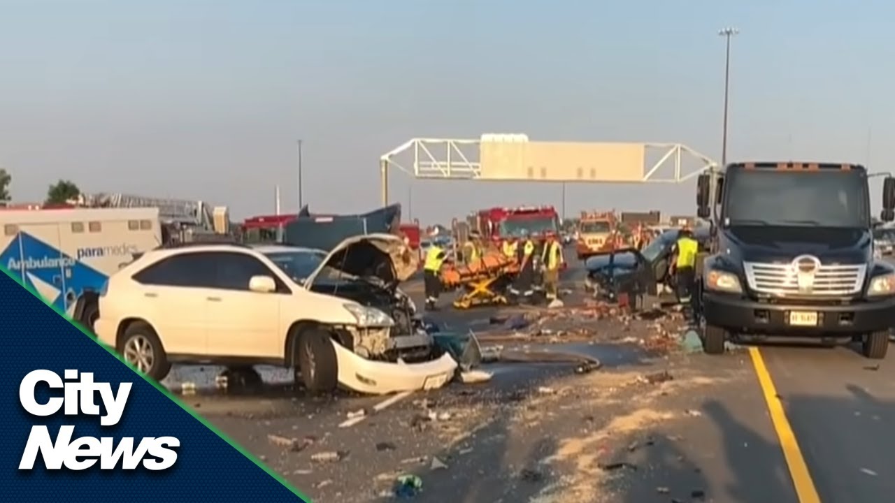 Shocking footage of minor crash turned major on the 401