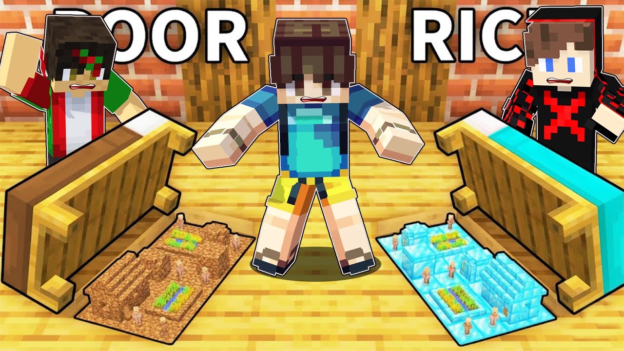 We Found the POOR & RICH Village Under My BED  in Minecraft (Tagalog)