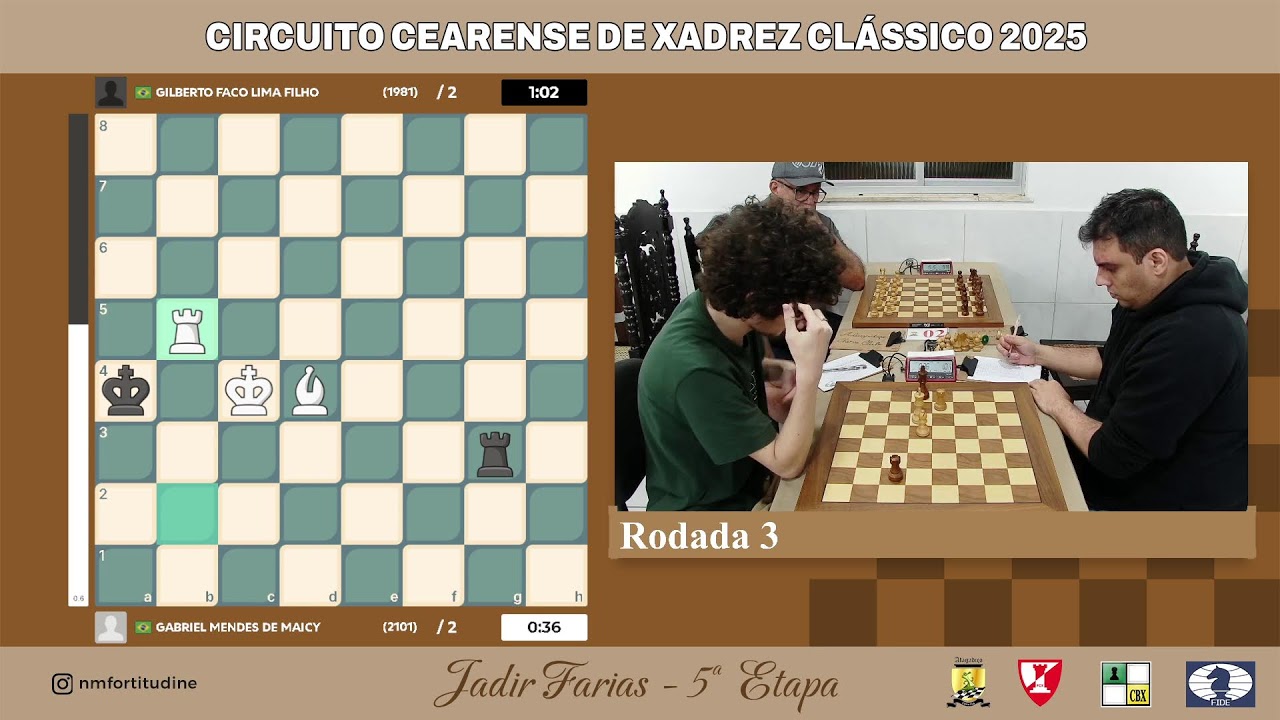 Circuito Cearense de Xadrez Clássico 2025 - Jadir Farias (5a Etapa) - Rodada 3