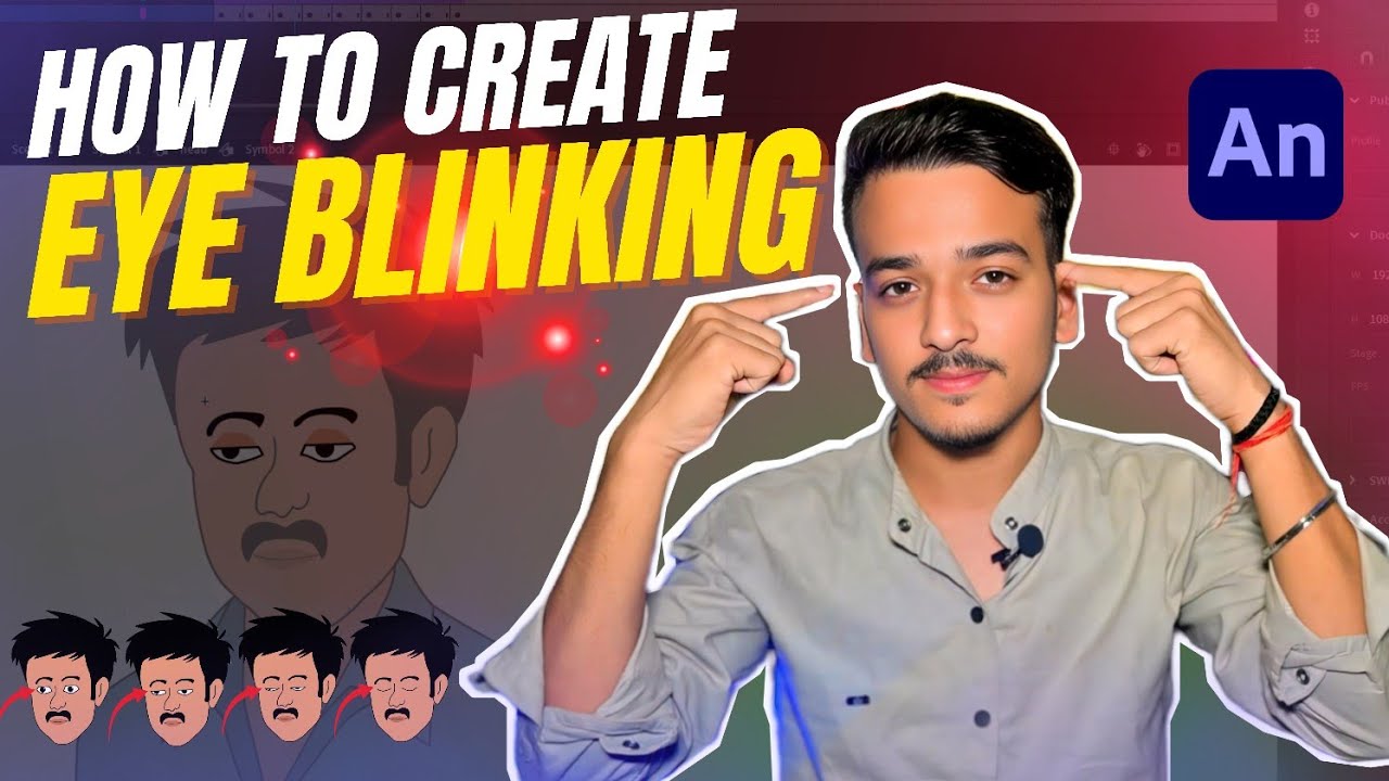 Eye Blinking Ka Best Tarika | Character Animation Easy Trick | Adobe Animate CC 😱😊