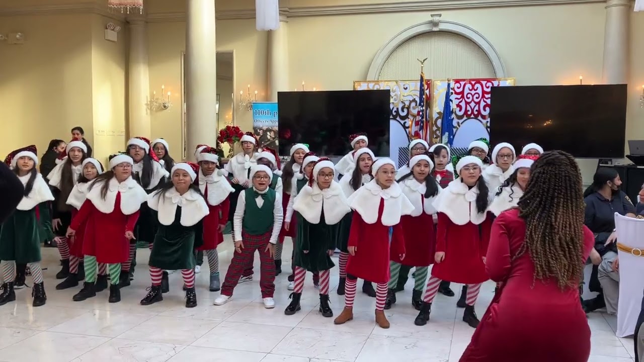 PS 14Q Star Choir Performs at the 110 Precinct Explorers Event 12/17/22