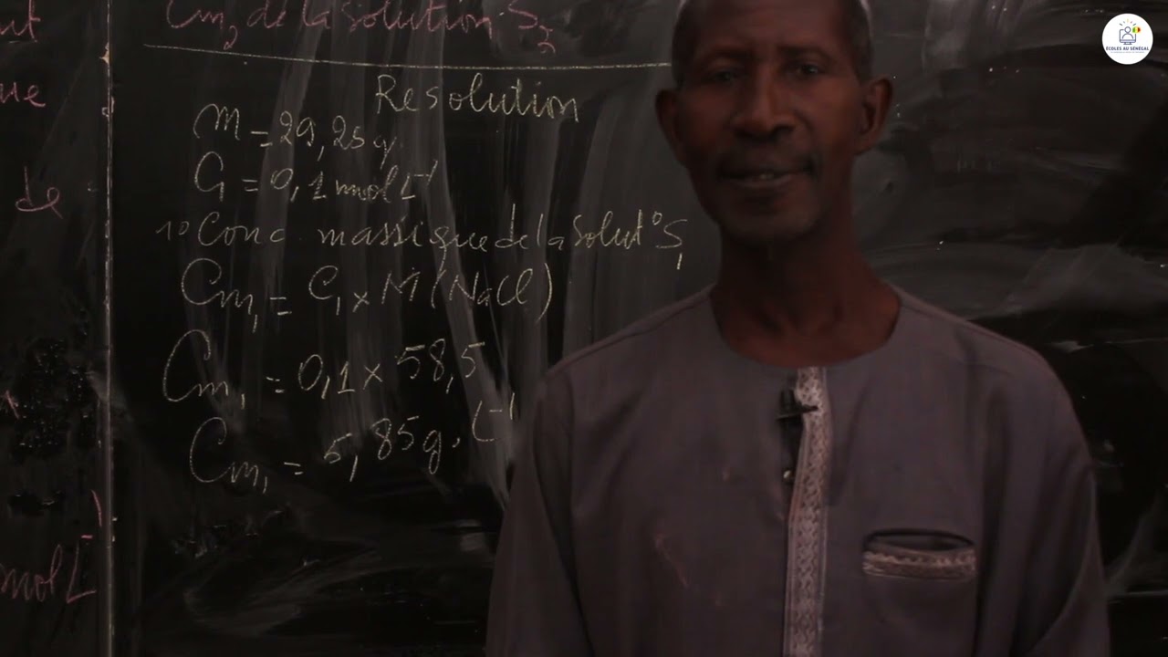 Exercices - Troisième - PC: Chimie / Solutions aqueuses / M. Ndiaye