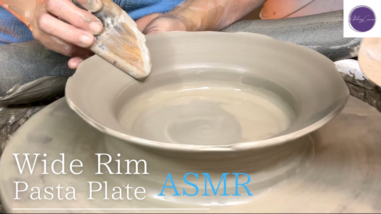 [ASMR]Throwing a Wide Rim Pasta Plate on the Pottery Wheel