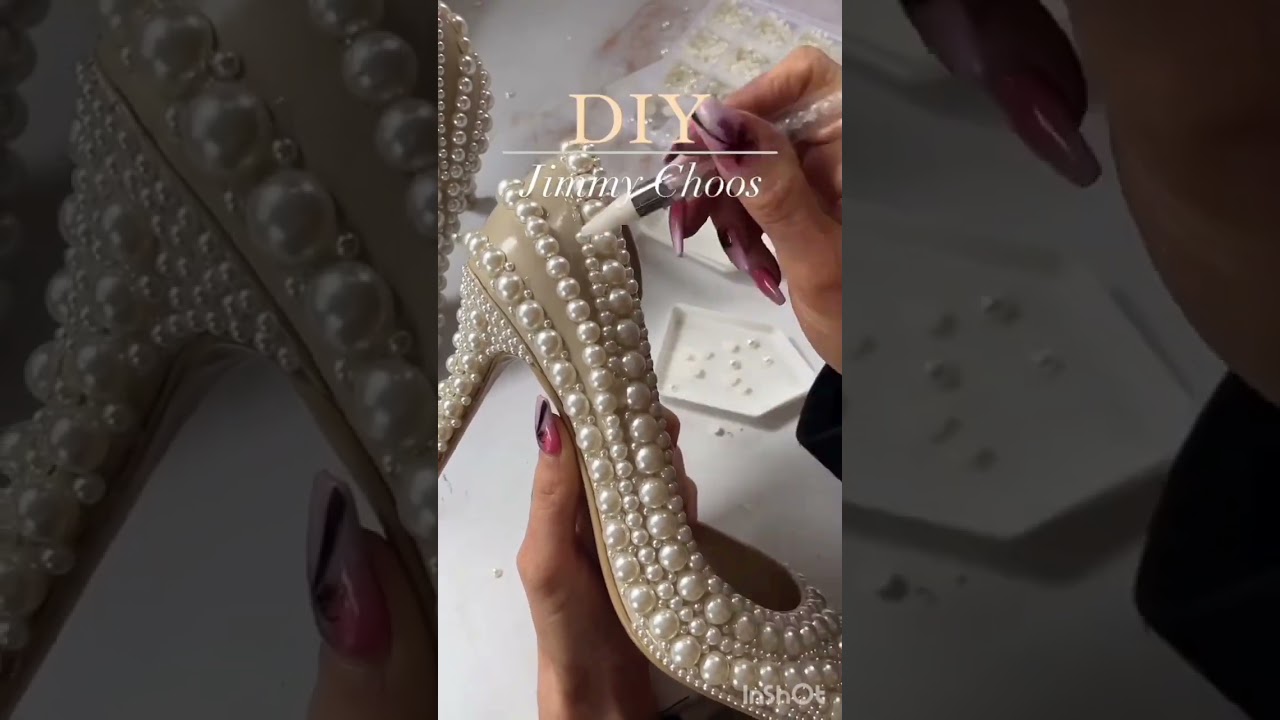 Diy Pearl bead heels 👡#doityourself #trendingshorts #viral #heels#pearl#beads#shorts