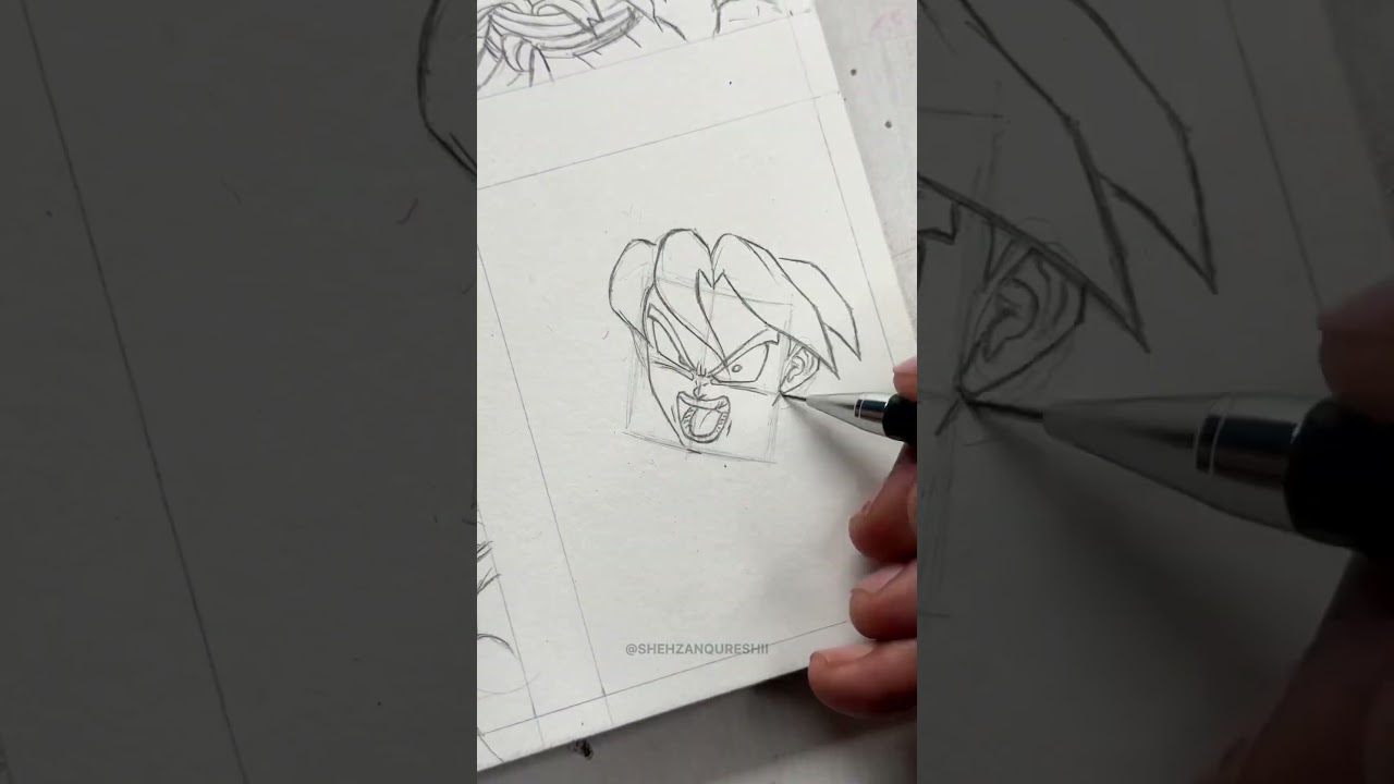 Drawing Goku SSJ Blue While Doing Kamehameha