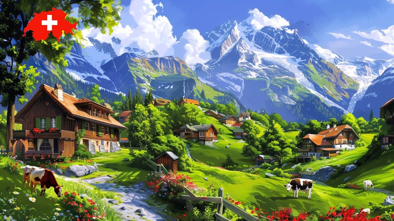 🇨🇭Switzerland Village Tour 🇨🇭 Most Beautiful Places. Lauterbrunnen, Mürren, Grindelwald 4K
