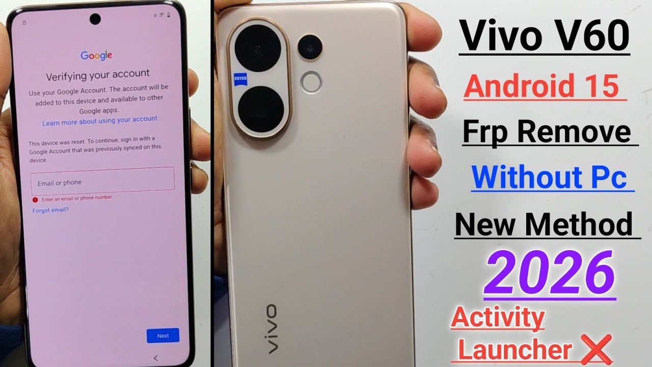 Vivo V60 Frp Remove 2026 || Vivo V60 Google Account Remove Without PC Android 15 