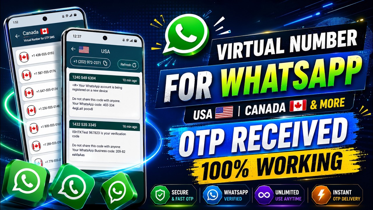 Free Virtual Number for WhatsApp, Telegram & OTPs (2026) Fake Whatsapp kaise Banata 2026 Temp Number