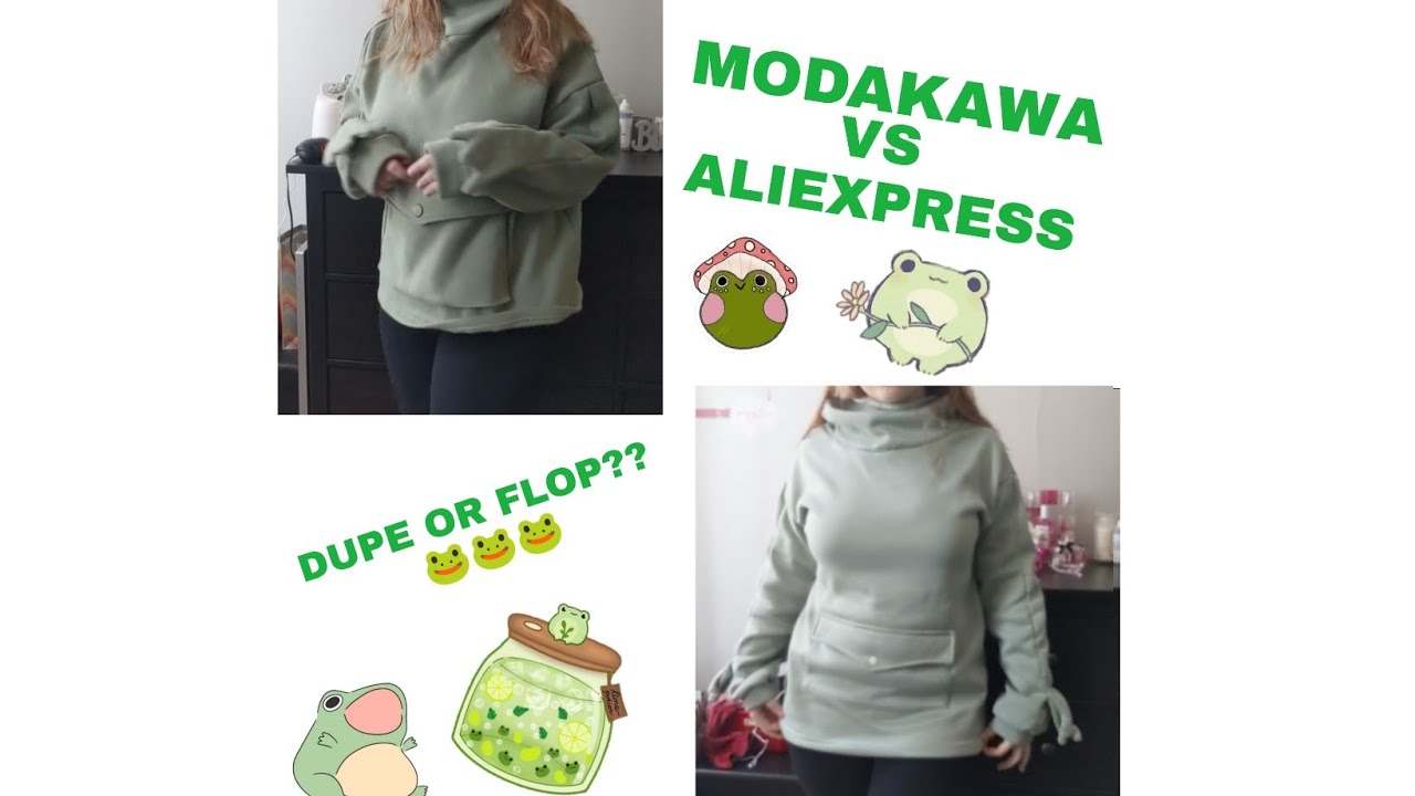 Comparing the modakawa vs aliexpress frog sweater!!!  🐸