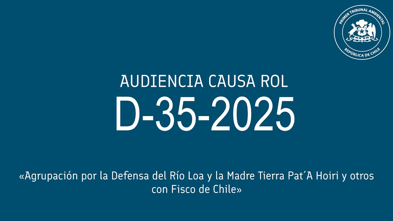 D-35-2025: «Agrupación por la Defensa del Río Loa y la Madre Tierra y otros con Fisco de Chile»