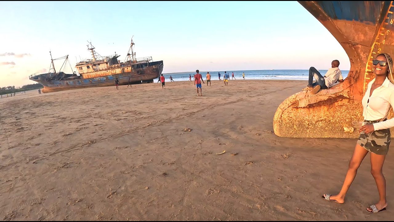 Evening Beach Football in Africa (Indian Ocean)