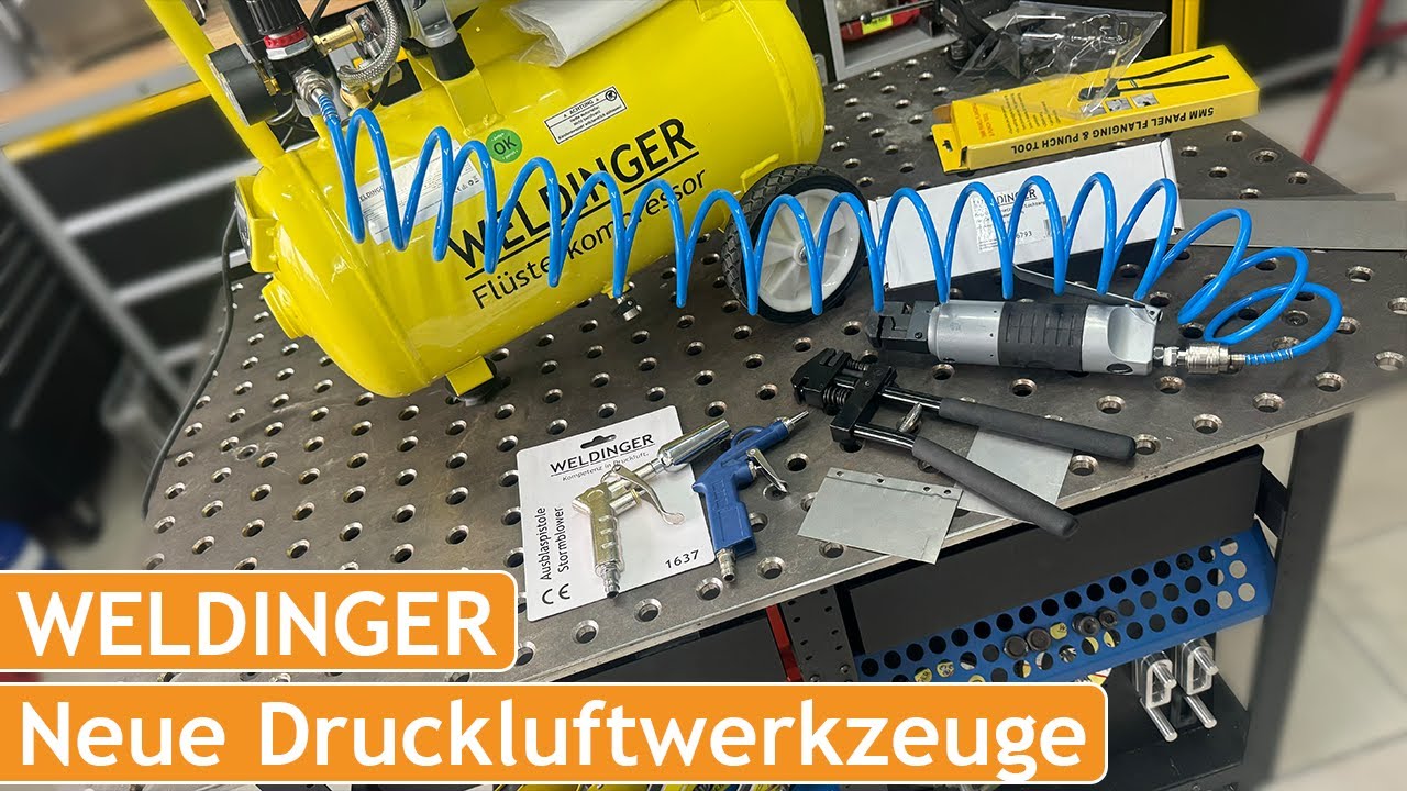 WELDINGER Druckluftwerkzeuge Ausblaspistole Storm Blower und KFZ Druckluft-Absetzzange