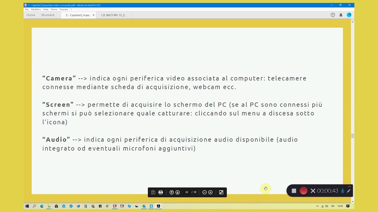 4.4 - Kaltura - AVVIO E UTILIZZO DI KALTURA CAPTURE