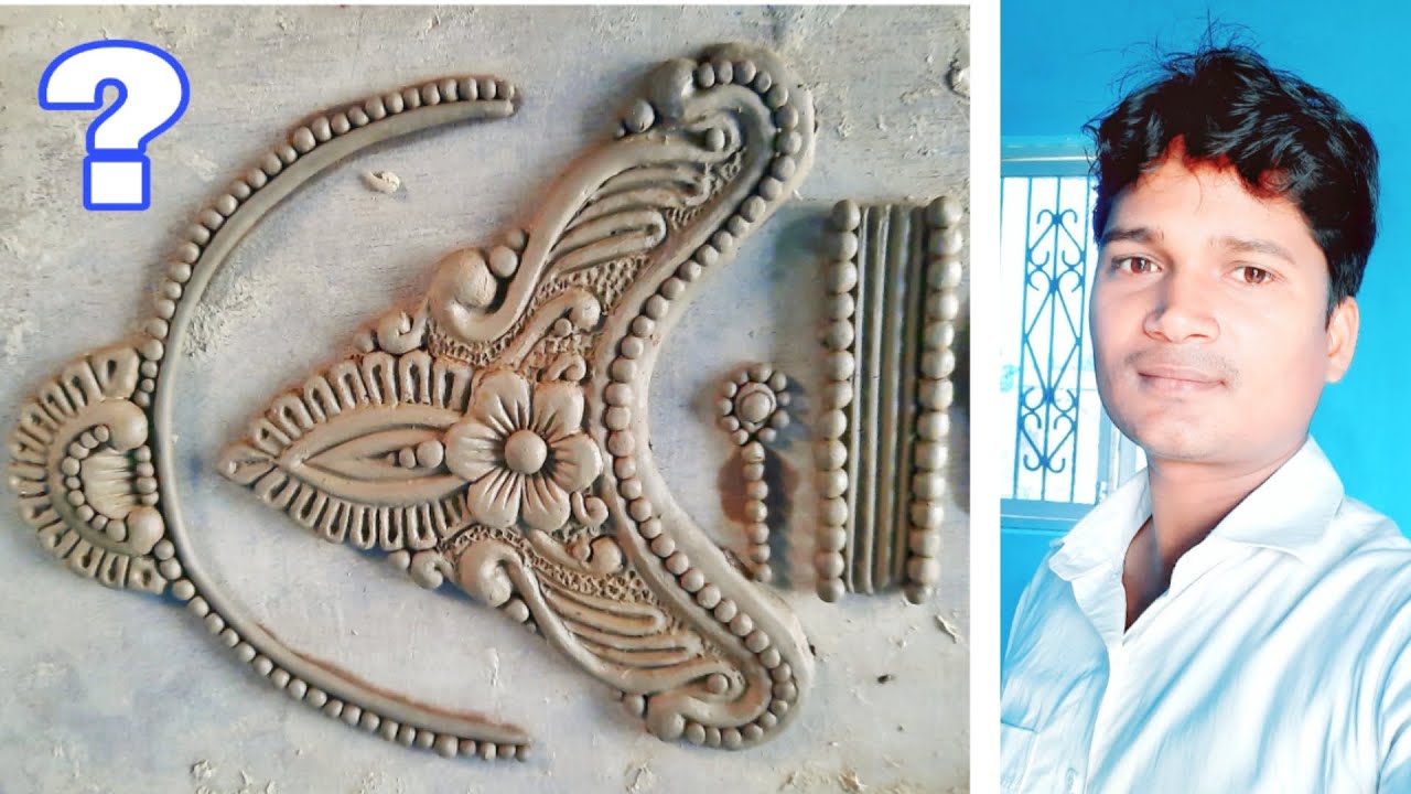 Murals art mukut and ornament modling.