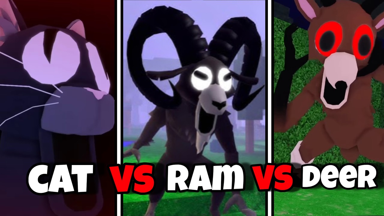 CAT VS RAM VS DEER (JUMPSCARES & STORY) 99 Nights In The Forest (Roblox)
