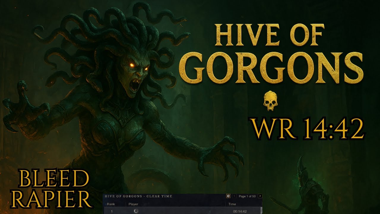 New World Aeternum - Bleed Rapier POV - S9 - Hive of Gorgons World Record Speedrun - 14:42 - Nysa