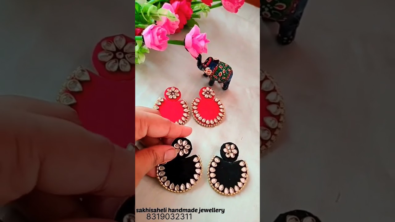 light weight jewellery,fabric jewellery #earrings#handmadejewelry #shorts #shortvideos #shortsviral