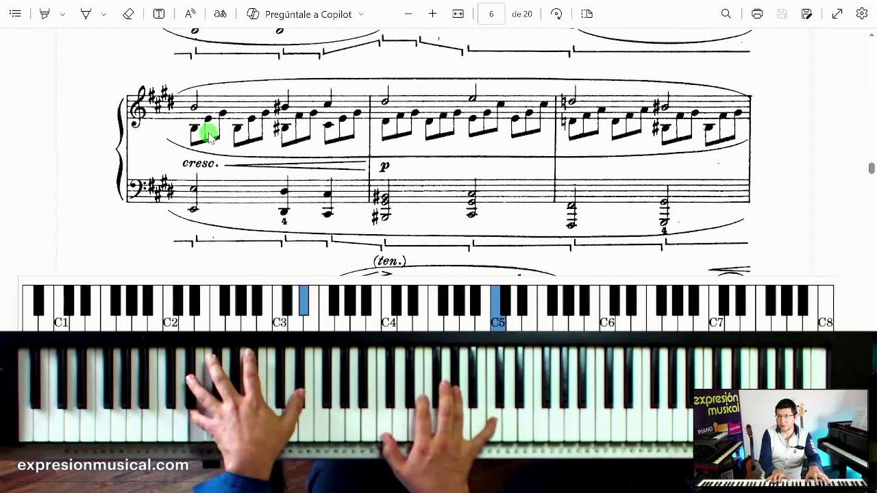 Ejercicios de piano nivel 7 - y analisis de Sonata 