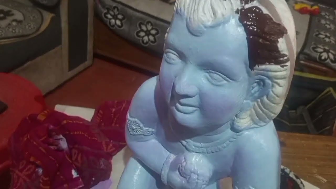 laddu Gopal murti Painting at home # Laddu Gopal ka parmanent makeup |