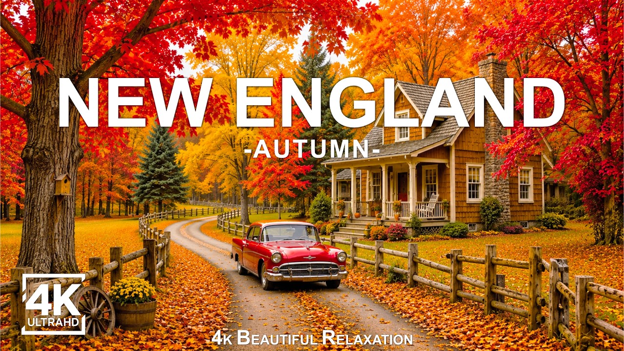 🍂 New England in Autumn 4K | Spectacular Fall Foliage, Colorful Forests & Peaceful Nature