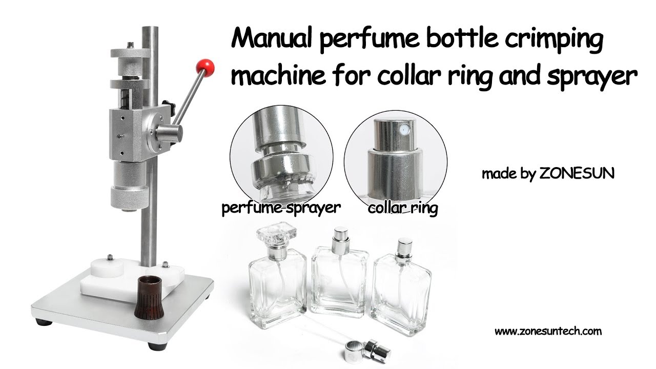 How to use the Manual perfume bottle crimping machine for collar ring and sprayer