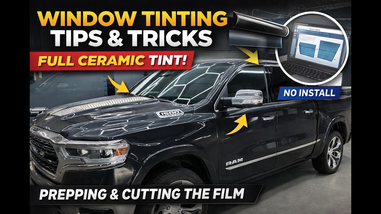 Full Ceramic WINDOW  TINT on Dodge RAM  Windshield, Panoramic Sunroof & Pro Prep Tips POV