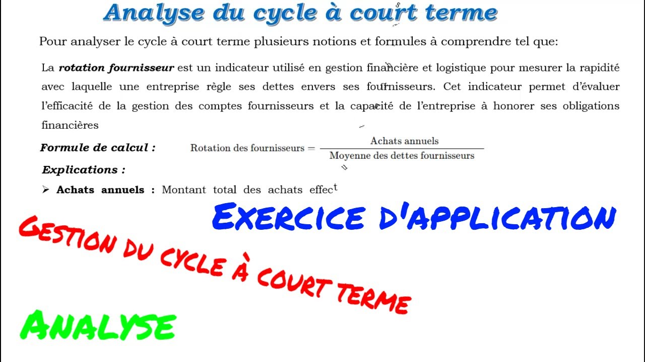 La #gestion  du #cycle  &agrave; #court terme: #analyse  et application
