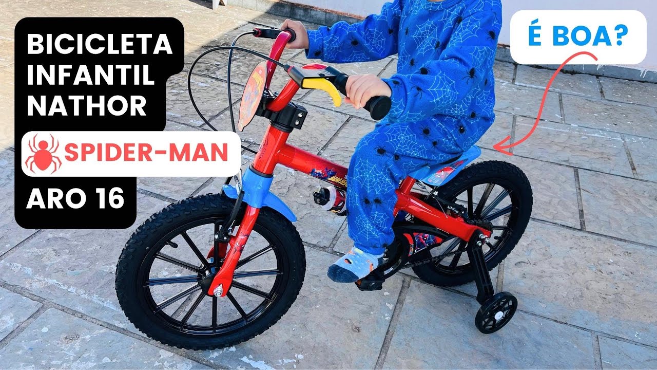 Bicicleta Infantil Aro 16 Spider Man Homem Aranha Nathor é Boa? Análise Review e Como Montar