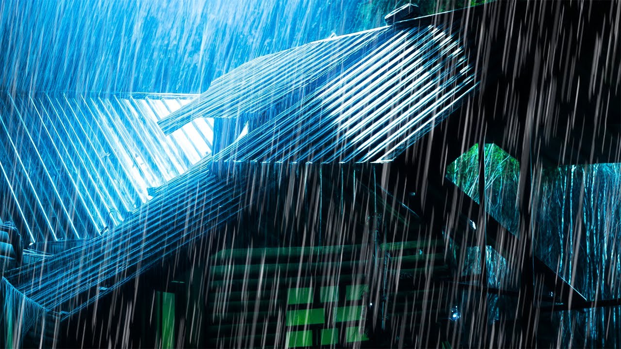 Real Thunderstorm on Tin Roof 🌩️ Heavy Rain Sounds to Fall Asleep in Minutes