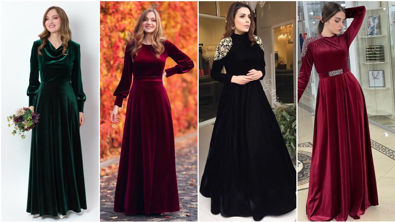 Velevet dress 👗 designs