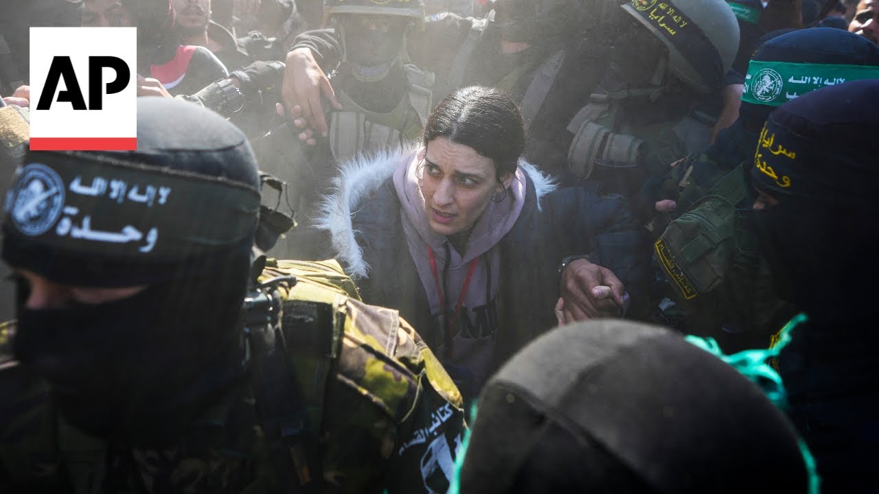 Israeli hostage Arbel Yehoud led through Gaza crowd before being handed over to Red Cross