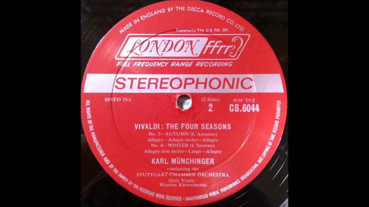 VIVALDI, FOUR SEASON, Karl M&uuml;nchinger , autumn, winter