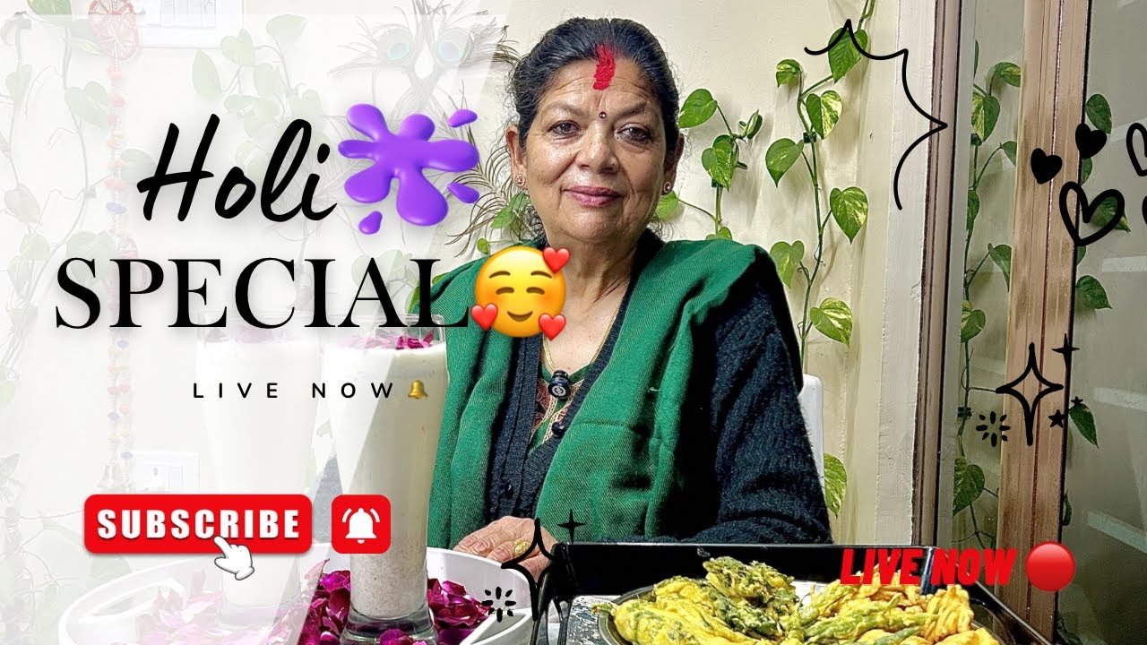 Part-1 Holi special🫟Mixed Pakode & Thandai LIVE 😍 | Crispy Pakora Recipe at home🏠 | Ep 1(Pt 1)
