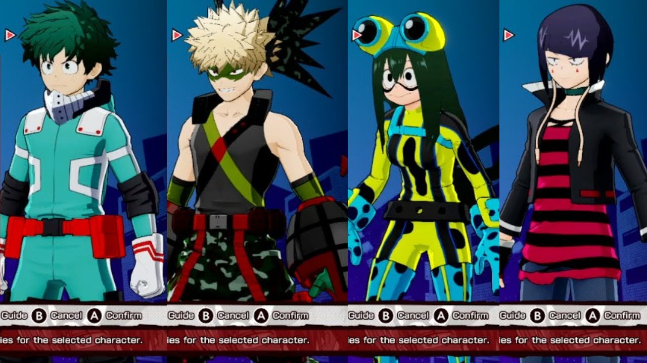 My Hero One's Justice - All Costumes
