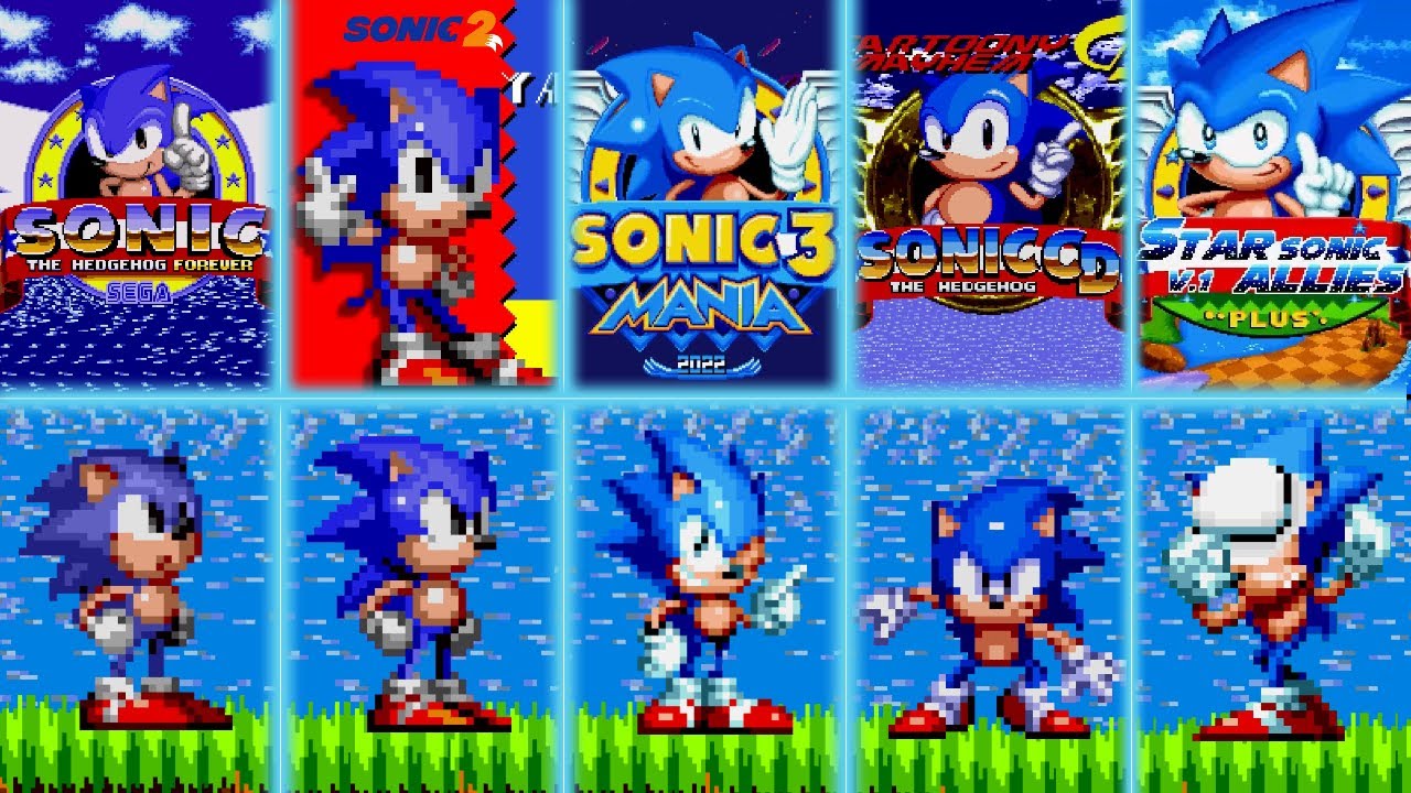 Evolution of Sonic Mods (Angie's Sonic,Yamaguchi's Sonic,Speedster Sonic,Starallies Sonic, CA22)