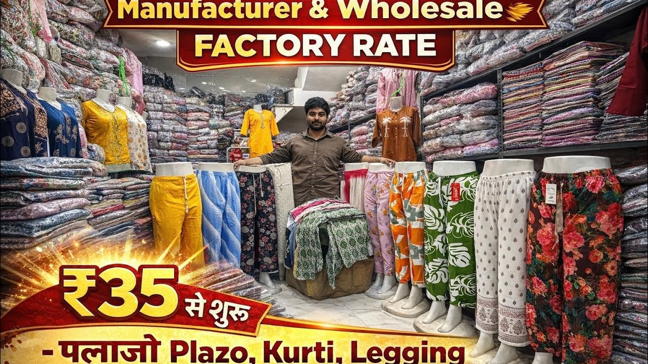 मात्र ₹35 में Plazo Kurti Leggings Tops | All Bottom Wear | Gandhi Nagar Market Delhi #viral #plazo 