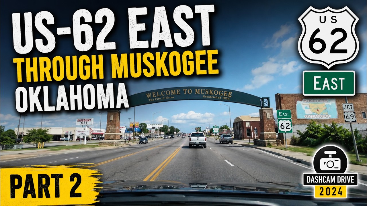US-62 East Through Muskogee Oklahoma | Dashcam Drive 2024