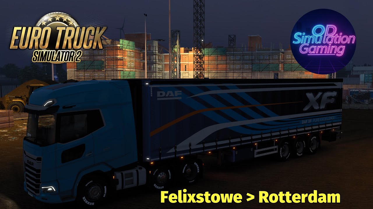 Euro Truck Simulator 2 | Felixstowe to Rotterdam | Timber Transport