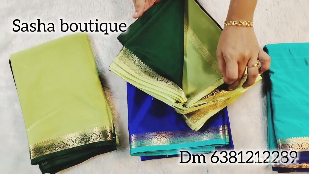 🪴most Trending semi Mysore crepe silk saree with blouse 🪴@Sashaboutique2024 