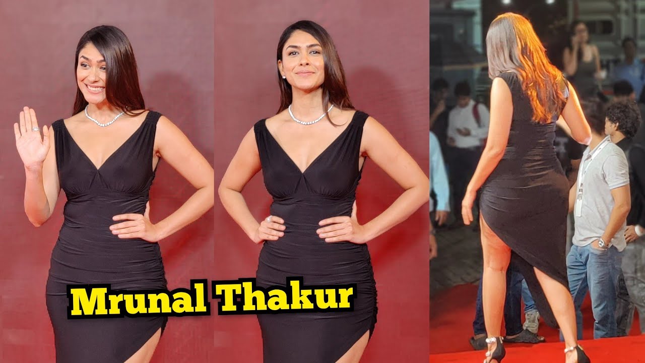 Mrunal Thakur Slaying in Black on The Red Carpet Of Grand Premiere Night of Satyaprem ki katha