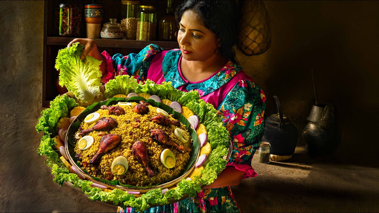 Satisfying ASMR Journey of Making Biryani, Green Sambol & Chicken Fry | Traditional Me
