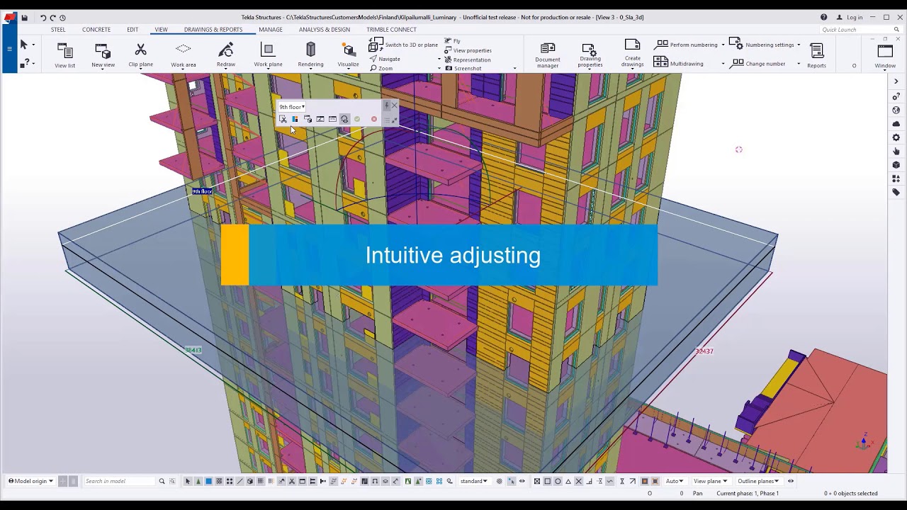 Easy visualization and editing of drawing views (precast) - Tekla Structures 2020