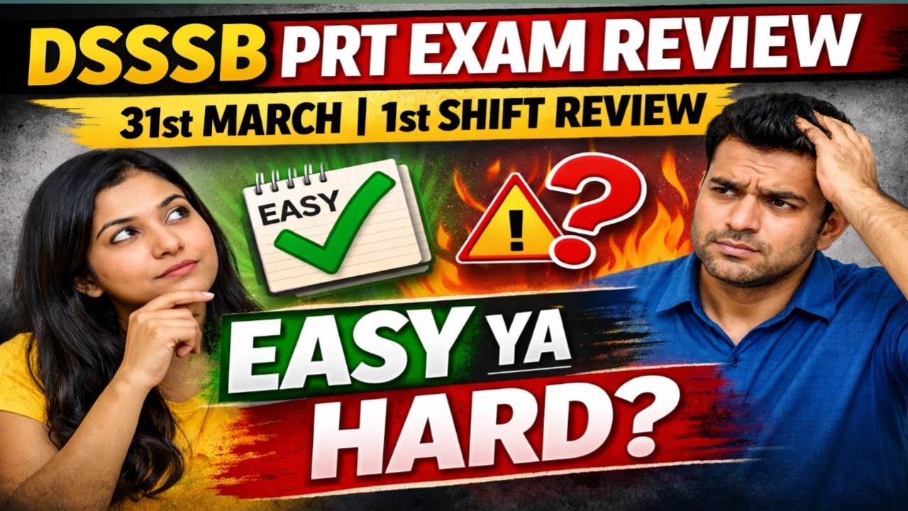DSSSB PRT Exam Review 2026 😱 | 31 March 1st Shift Paper Easy Ya Hard? Full Analysis 💯#exam #dsssb